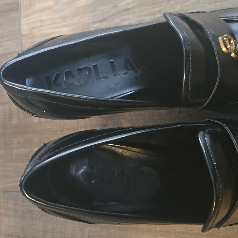 Karl Lagerfeld Shoes Women’s 8M Black Virna Pumps High Heel Gold Embelli… - Picture 9 of 16